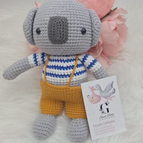 Koala Amigurumi con Maglietta a Righe
