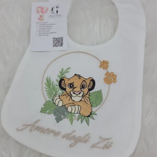 Bavetta Simba tra le Foglie "Amore degli Zii" Beige