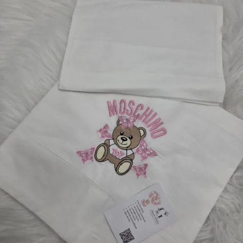 Lenzuolo Orsetto Toy Rosa con Farfalle