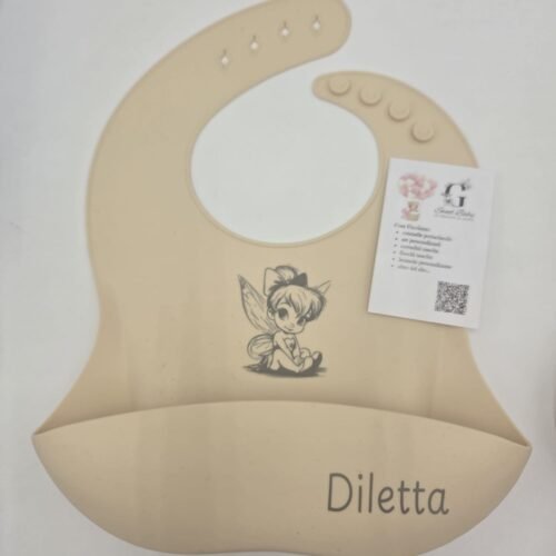 Bavetta in Silicone Beige con Trilli e Nome