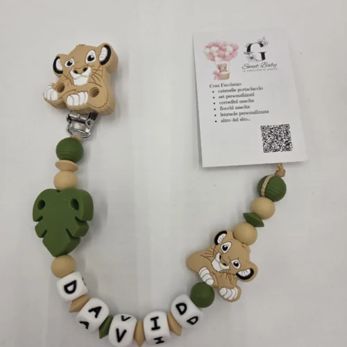 sbc-r11-8 Catenella Portaciuccio Simba con Foglia Verde
