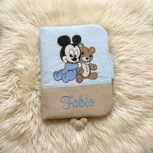 Porta Pannolini Topolino con Orsetto Azzurro e Beige