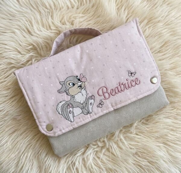 Fasciatoio Portatile Miss Tamburina Rosa a Pois