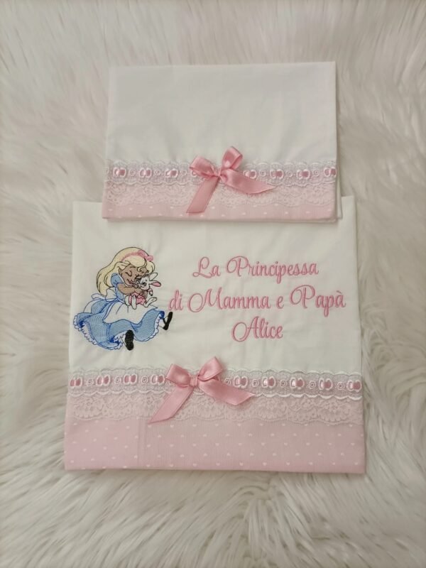 Lenzuolo Alice e il Coniglietto "La Principessa di Mamma e Papà"