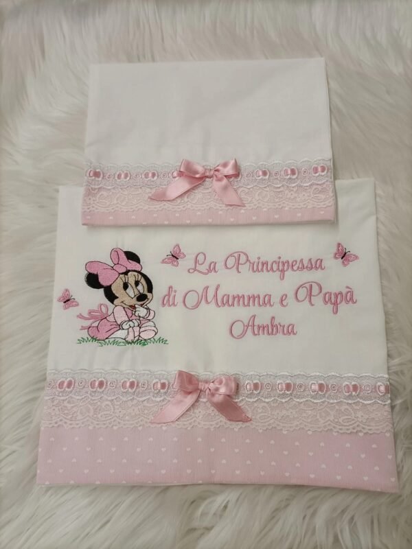 sbc-r15-02 Lenzuolo Minnie sul Prato "La Principessa di Mamma e Papà"