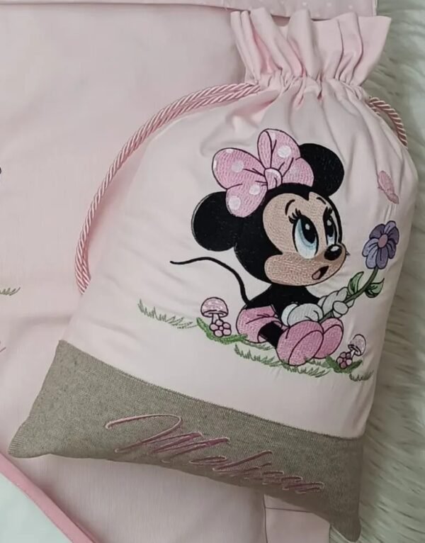 sbc-r15-c07s Sacca Primo Cambio Minnie con Fiore Rosa