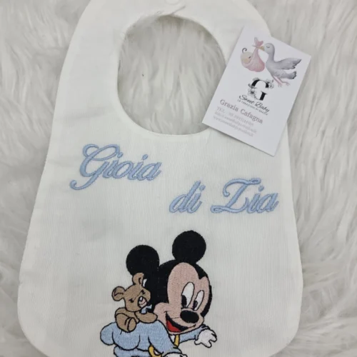 Bavetta Topolino con Orsetto "Gioia di Zia" Azzurro