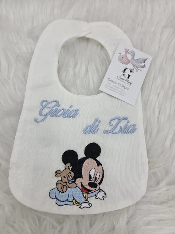 Bavetta Topolino con Orsetto "Gioia di Zia" Azzurro