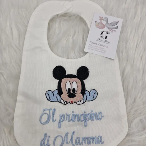 Bavetta Topolino Musetto "Il Principino di Mamma" Celeste