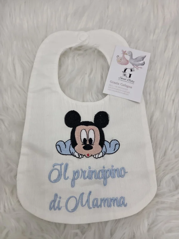 sbc-r7-a04 Bavetta Topolino Musetto "Il Principino di Mamma" Celeste