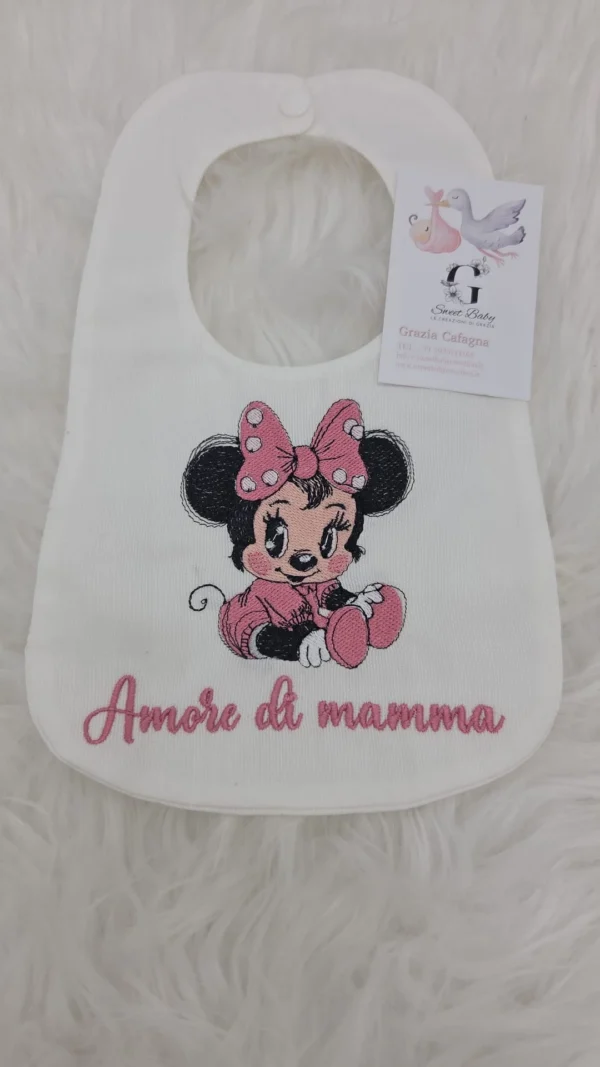 Bavetta Minnie Cucciola "Amore di Mamma" Rosa Antico