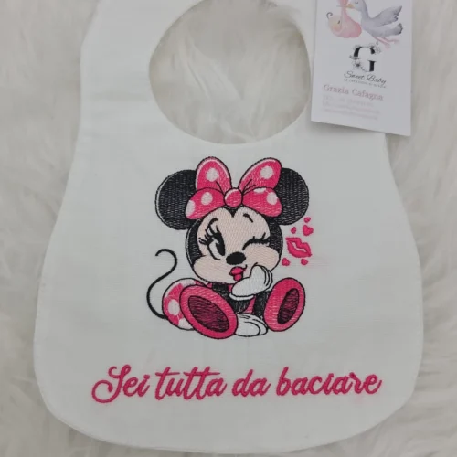 Bavetta Minnie con Bacio "Sei Tutta da Baciare" Fucsia