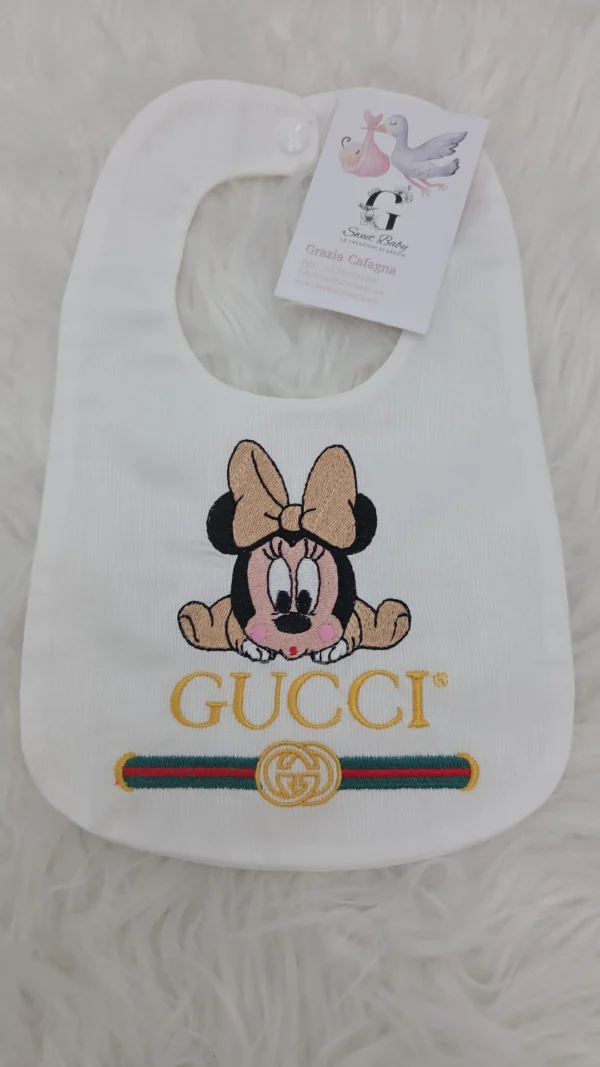 sbc-r7-a12 Bavetta Minnie Musetto Beige con Righe Verde e Rosso