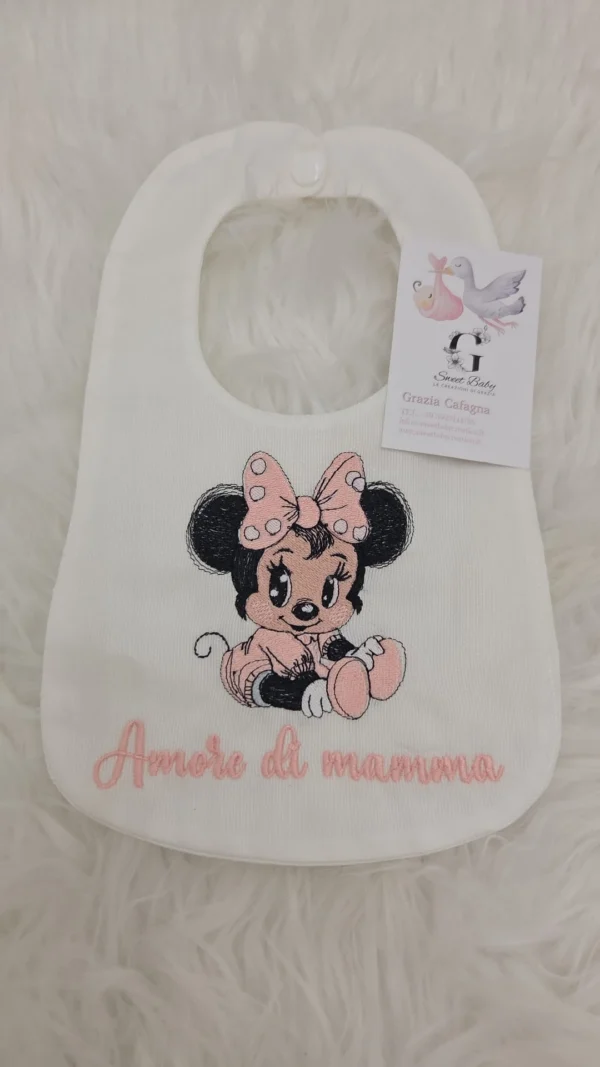 Bavetta Minnie Cucciola "Amore di Mamma" Rosa Cipria