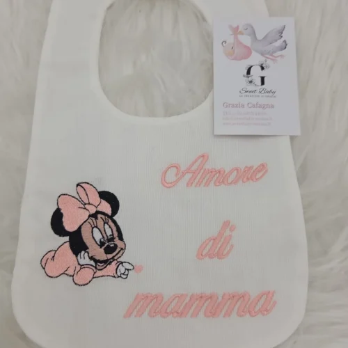 sbc-r7-a16 Bavetta Minnie Sdraiata "Amore di Mamma" Rosa Cipria