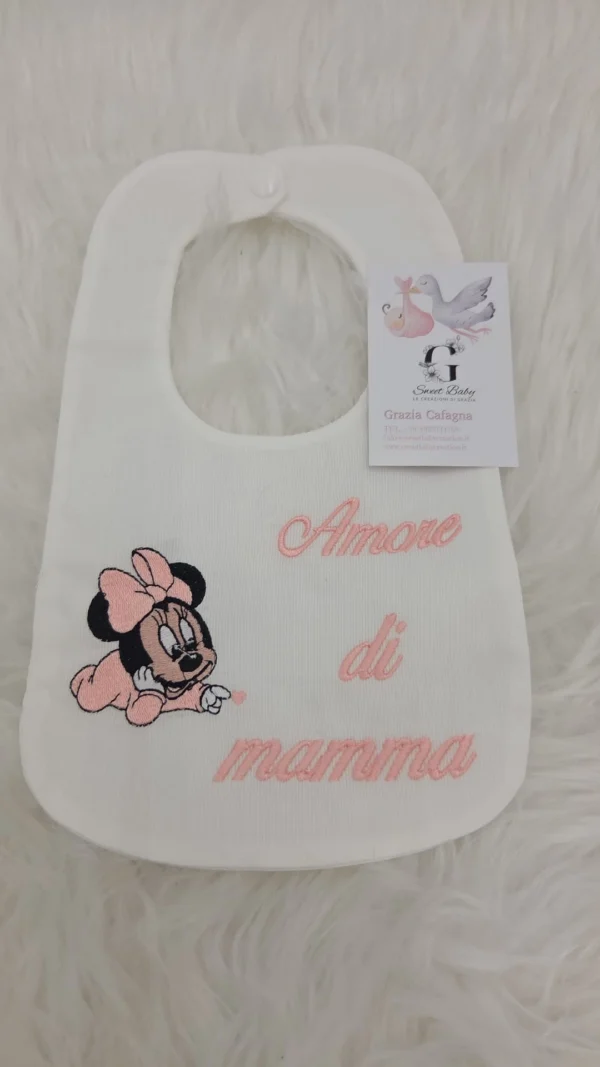 Bavetta Minnie Sdraiata "Amore di Mamma" Rosa Cipria