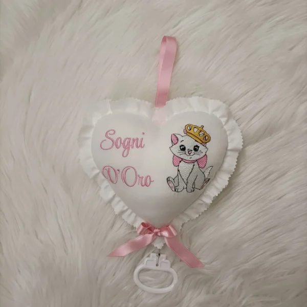 Carillon Cuore Sogni d'Oro Minoù con Corona Rosa