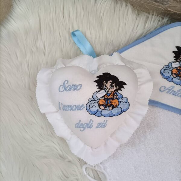 Carillon Cuore Goku Cucciolo "Sono l'Amore degli Zii" Azzurro