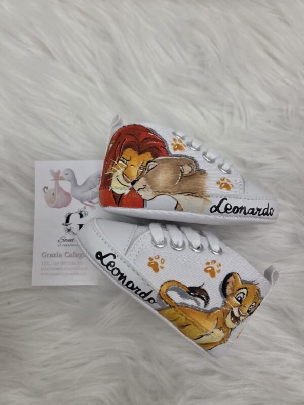 sbc-scarpine-dipinte-leonardo Scarpine Neonato Dipinte a Mano Simba e Nala