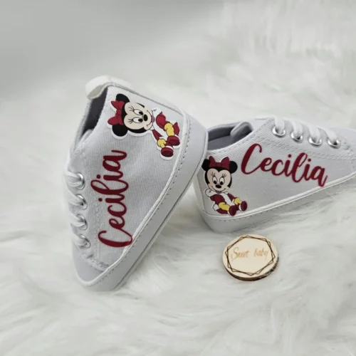 Scarpine Neonato Stampate Minnie Natalizia