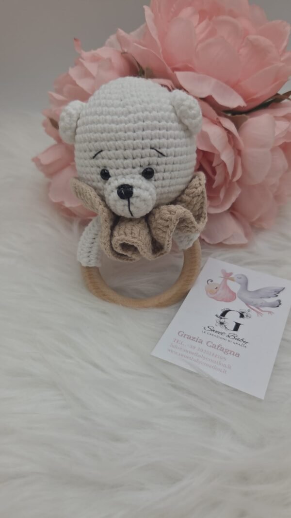 Sonaglino Orsetto Bianco con Colletto Beige